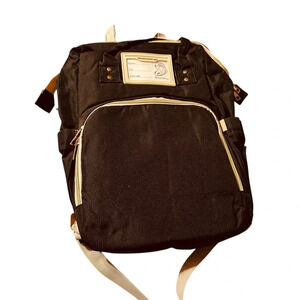 Mommy love You black diaper bag backpack with changing station, new no tags